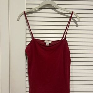 LOFT Red Fitted Camisole Top